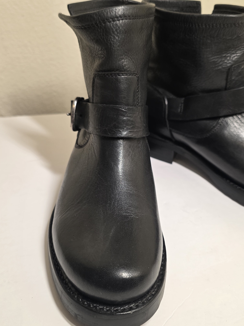 Frye Veronica Moto Bootie Women’s 6.5B Black Leather Harness Ankle Biker Boots - Picture 9 of 15